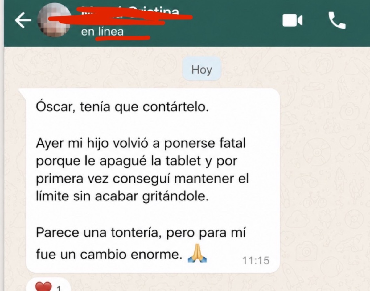 Mensaje real de WhatsApp de una madre que consiguió mantener un límite sin gritar